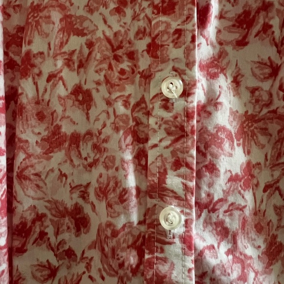 Charter Club Sleeveless Button Front Blouse Size 6 | Pink Toile Floral Top - Picture 4 of 5
